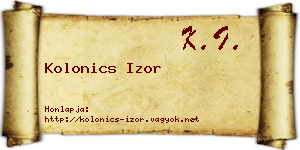 Kolonics Izor névjegykártya